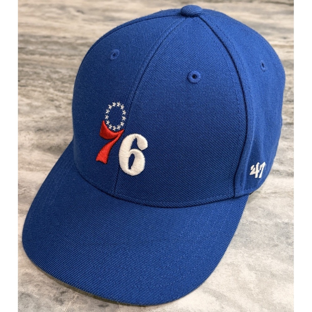 '47 Brand Philadelphia 76ers Baseball Cap Strapback Hat Blue One Size NBA